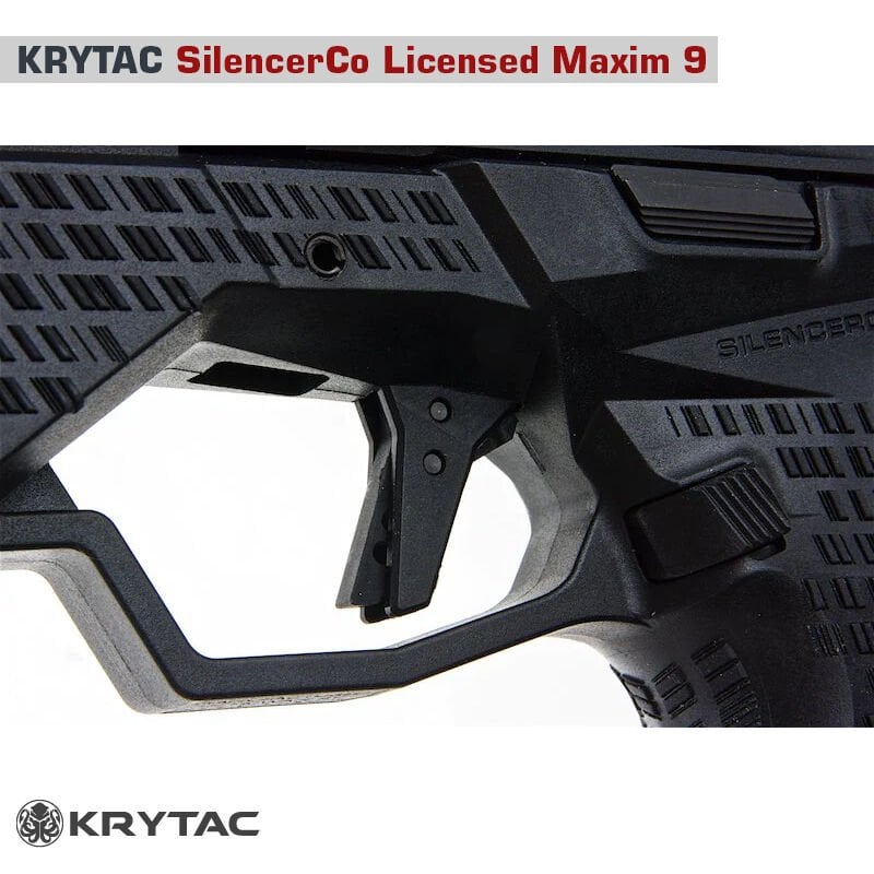KRYTAC SilencerCo Maxim9 GBB Airsoft Tabanca SIYAH