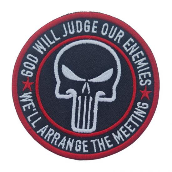 GOD WILL JUDGE OUR ENEMIES TACTICAL PATCH-KIRMIZI-SİYAH