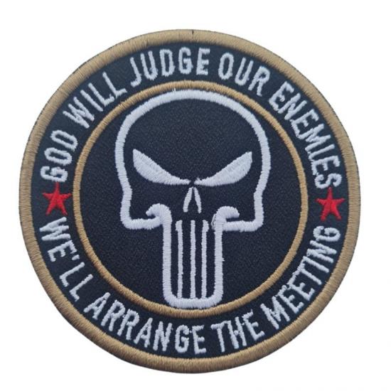 GOD WILL JUDGE OUR ENEMIES TACTICAL PATCH-TAN-SİYAH